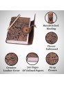 Genuine Leather Buff Garden Embossed Grimoire Journal Brown Plain Diary Notebook